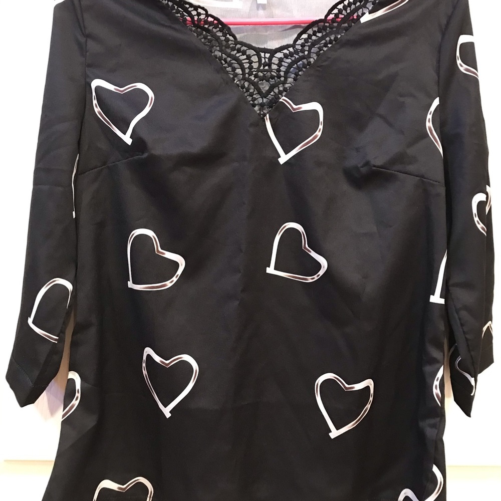 Heart Blouse; MEDIUM